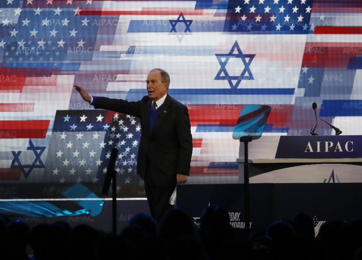 Democratic presidential candidate former New York Mayor Michael Bloomberg speaks during the American Israel Public Affairs Committee (AIPAC) policy conference, on March 2, 2020 in Washington, DC. AIPAC is the lobbying group that advocates pro-Israel policies in the U.S. 
