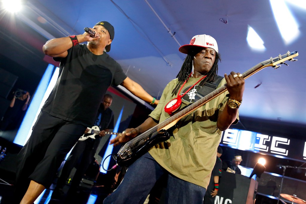 Rappers Chuck D (left) and Flavor Flav of Public Enemy perform onstage at Samsung Galaxy Life Fest at SXSW 2016 on March 12, 2016 in Austin, Texas. 