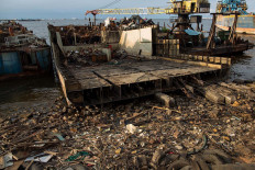 Final port: A ship is dismantled at a terminal in Jakarta on Feb. 13/2020. JP/Afriadi Hikmal