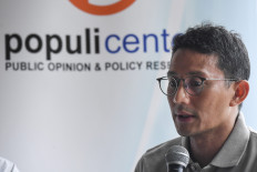 Slim chance for Sandiaga to lead Gerindra