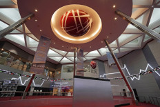 The Indonesia Stock Exchange (IDX) in Jakarta, pictured above on April 18, 2019, says closing the bourse is the last option should the government decide on a lockdown to contain the COVID-19 pandemic.