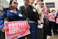 'Keep us safe!' US nurses hold protests over virus failings