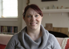 Elizabeth Schneider poses for AFP at her house in Seattle, Washington on March 11, 2020. 