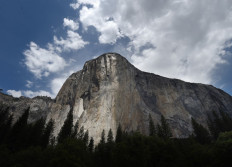 The El Capitan monolith is seen in the Yosemite National Park in California on June 03, 2015. The park shut down to visitors on March 20, 2020, because of the coronavirus crisis. 
