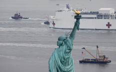  Hospital ship remains empty as New York battles COVID-19