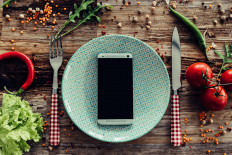 Stock illustration of virtual food services