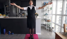A still from 'When Flight Attendants Work From Home!!.'