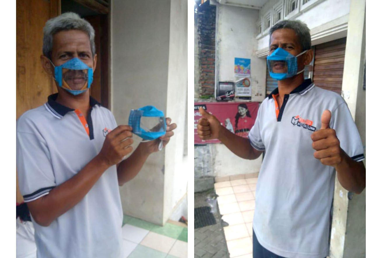 Yogyakarta woman creates 'transparent mask' to help the deaf communicate in time of coronavirus