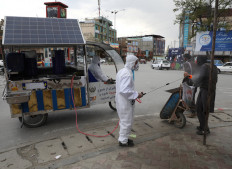 Solar-powered food carts converted to virus disinfection vehicles in Kabul