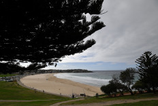 A general view of Bondi Beach after it reopened following a five week closure in Sydney on April 28, 2020, amid the COVID-19 novel coronavirus pandemic. 
