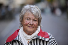This picture taken on September 15, 2015, shows Swedish crime author Maj Sjowall in Malmo, Sweden. 
