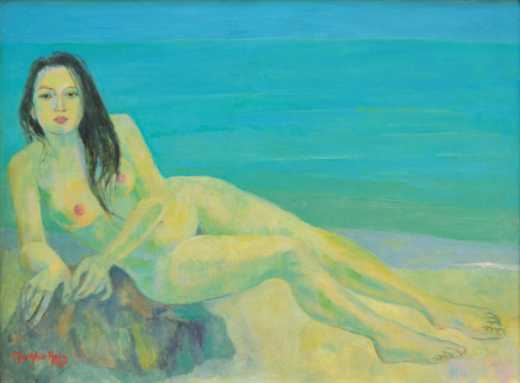 Lot 726 'Pantai' 1989 - Mochtar Apin, oil on canvas, 100 x 135 cm