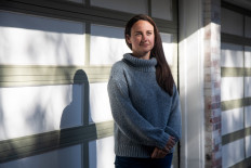 ER doctor Anne Messman poses for a photo amid a coronavirus disease (COVID-19) outbreak in Detroit, Michigan, US, May 6, 2020. 