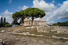 The temple of Athena is pictured on September 14, 2017 at the Paestum and Velia archeological park which contains three of the most well-preserved ancient Greek temples in the world, in Capaccio-Paestum, near Naples.