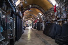 A deserted street of the iconic Grand Bazaar is pictured on May 20, 2020 in Istanbul, amid the spread of the epidemic COVID-19 caused by the novel coronavirus. 