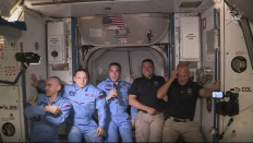 US astronauts enter space station in milestone mission