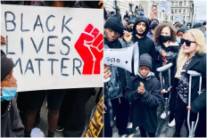 Madonna takes part in Black Lives Matter protest on crutches