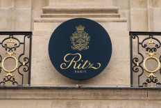 This file photograph taken on January 11, 2018, shows part of the facade of The Ritz Paris Hotel in Paris. 