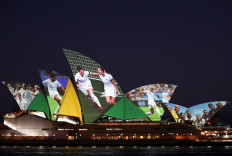 The Sydney Opera House lights up in celebration of Australia and New Zealand's joint bid to host the FIFA Women's World Cup 2023, in Sydney, Australia, June 25, 2020.  