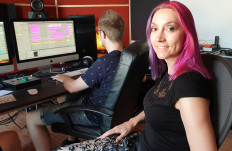 Belgian singer Dana Rexx poses in a music recording studio after the coronavirus disease (COVID-19) outbreak halted her career, in Namur, Belgium, on June 25, 2020. 