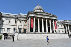 The National Gallery museum, currently closed to visitors due to the ongoing COVID-19 pandemic, is pictured in central London on June 23, 2020. 