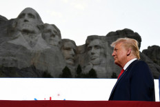US President Donald Trump arrives for the Independence Day events at Mount Rushmore National Memorial in Keystone, South Dakota, July 3, 2020.
