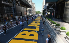 New York paints Black Lives Matter sign outside Trump Tower