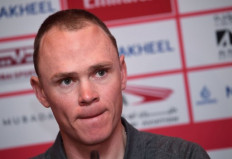 In this file photo taken on February 22, 2020 Ineos team rider Chris Froome of England attends a press conference on the eve of the UAE cycling tour, in Dubai. - Chris Froome -- a four-time winner of the Tour de France -- will leave Team INEOS at the end of the season, the cycling team announced on July 8, 2020. 