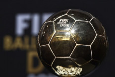 In this file photo taken on Jan. 11, 2016 the 2015 FIFA Ballon díOr trophy is on display ahead of the award ceremony at the Kongresshaus in Zurich.
