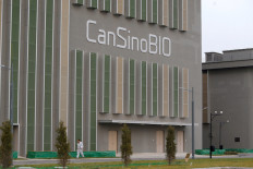 Chinese vaccine maker CanSino Biologics' sign is pictured on its building in Tianjin, China November 20, 2018. 