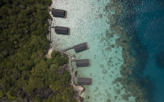 Bawah Reserve's Water Bungalows.