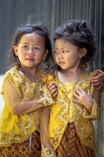 Cultural locks: Two girls sport 'gimbal' (dreadlocks), the iconic hairstyle of the Dieng people in Wonosobo regency, Central Java.