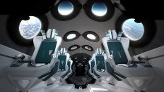 Image courtesy of Virgin Galactic obtained July 28, 2020 shows the Virgin Galactic spaceship cabin design and seats. 