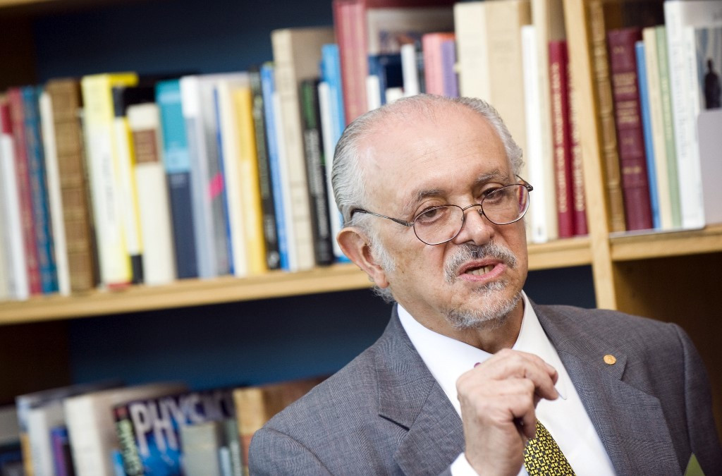 Nobel Prize Laureate in Chemistry in 1995, Mario J. Molina, speaks during a press conference at The Royal Swedish Academy of Sciences before the opening of the 3rd Nobel Laureate Symposium on Global Sustainability in Stockholm on May 17, 2011. 