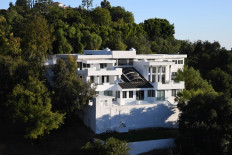 The mansion Palazzo Beverly Hills, where a large party was held in defiance of coronavirus-related health order and ended in a fatal shooting on August 3, is seen on Mulholland drive on August 6, 2020 in Los Angeles, California. 