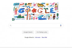 Google celebrates Indonesia's 75th Independence Day with an illustration by Martcellia Liunic.
