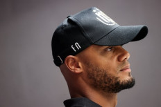 Former Manchester City and Belgian international defender Vincent Kompany reacts as he attends a press conference at the Royal Sporting Club of Anderlecht, in Brussels on August 17, 2020. - Belgian international defender Vincent Kompany, 34, is ending his player career to become Anderlecht's manager. 