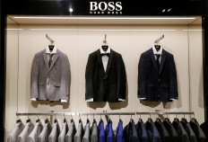 Jackets on display in the Hugo Boss section in the Central Universal Department Store (TsUM) in Kiev, Ukraine, on May 17, 2017. 