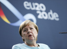 German Chancellor Angela Merkel attends a press conference at the Chancellery in Berlin, on August 19, 2020 following a video meeting of the European Council.