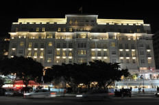 This file photo taken on July 2, 2014 shows a general view of Rio de Janeiro's Copacabana Palace Hotel, an official FIFA hotel during the World Cup Brazil 2014. 