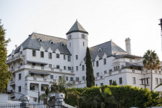 View of Chateau Marmont on Sunset Strip, August 19, 2020, in West Hollywood, California. 