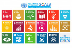A screenshot of the Sustainable Development Goals (SDGs) show the logos of the 17 goals designed to bring the world to several life-changing “zeros”.