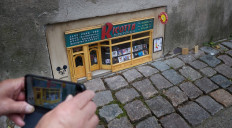 An art installation made by the artist collective Anonymouse is seen on August 5, 2020 in the Nygatan street in Lund, Sweden. 