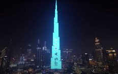 Social media stars in Dubai are facing an online backlash after staging what they billed as the 'biggest baby gender reveal ever' on the world's tallest building in Dubai.