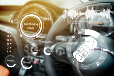 Illustration of a self-driving car.