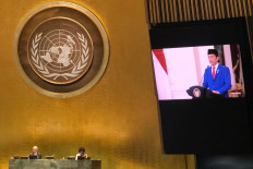 President Joko Widodo delivers his address at the United Nations General Assembly which was broadcasted virtually on Tuesday evening New York time or Wednesday morning Jakarta time. It is Jokowi's first speech and attendance at the largest annual multilateral summit during his tenure.