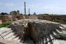 The site of Baths of Antoninus or Baths of Carthage is empty after measures were taken by the country's authorities in order to prevent the spread of the novel coronavirus, in Carthage, east of the capital Tunis, on March 20, 2020.
