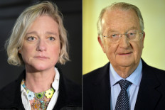 This combination of pictures created on April 26, 2018 shows Belgian artist Delphine Boel (L) on April 26, 2018 and former King Albert II of Belgium (R) n July 3, 2013. Delphine Boel has won her long legal battle to be confirmed as the daughter of former king Albert II and thus a princess, her lawyer said on October 1, 2020. 
