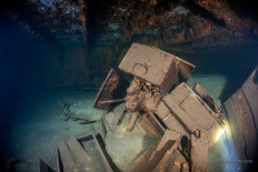 A wreck of a German Second World War ship 'Karlsruhe' is seen during a search operation in the Baltic sea in June 2020. 