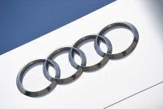 The company logo is seen at the headquarters of the German car manufacturer Audi in Ingolstadt, Germany, on June 3, 2020. 
